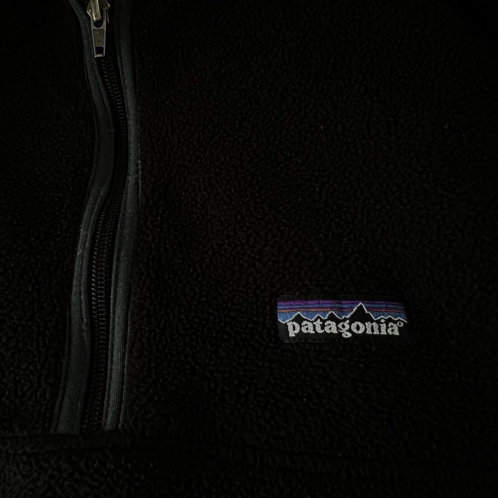 Patagonia Men's Synchilla Marsupial Pullover 1/2 Zip Black Fleece Sweater M - Picture 14 of 15